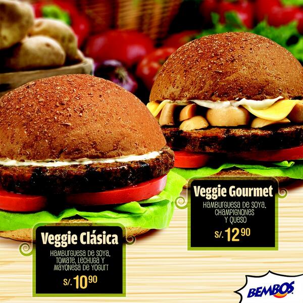Bembos lanza al mercado hamburguesas vegetarianas 